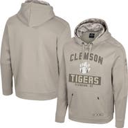 COLOSSEUM Men's Colosseum Oatmeal Clemson Tigers Big & Tall Operation Hat Trick Battalion Hoodie Sweatshirt