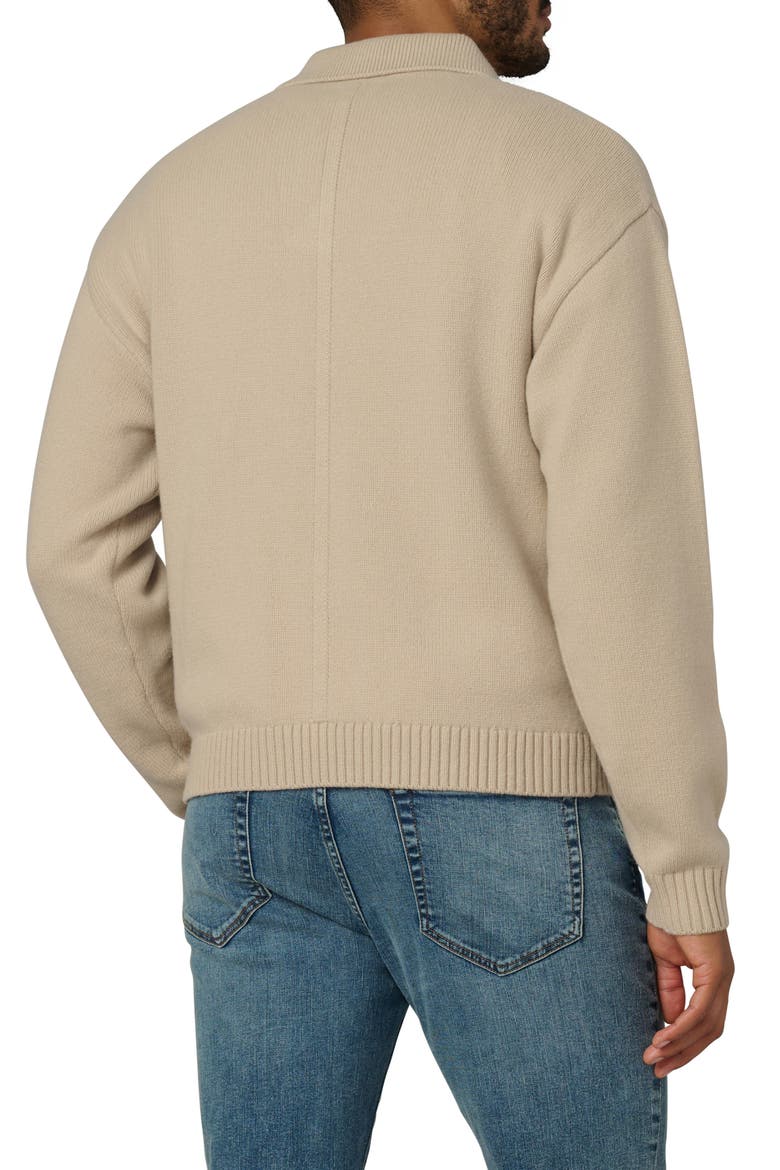 Relaxed Johnny Collar Wool Sweater, Alternate, color, SIMPLY TAUPE