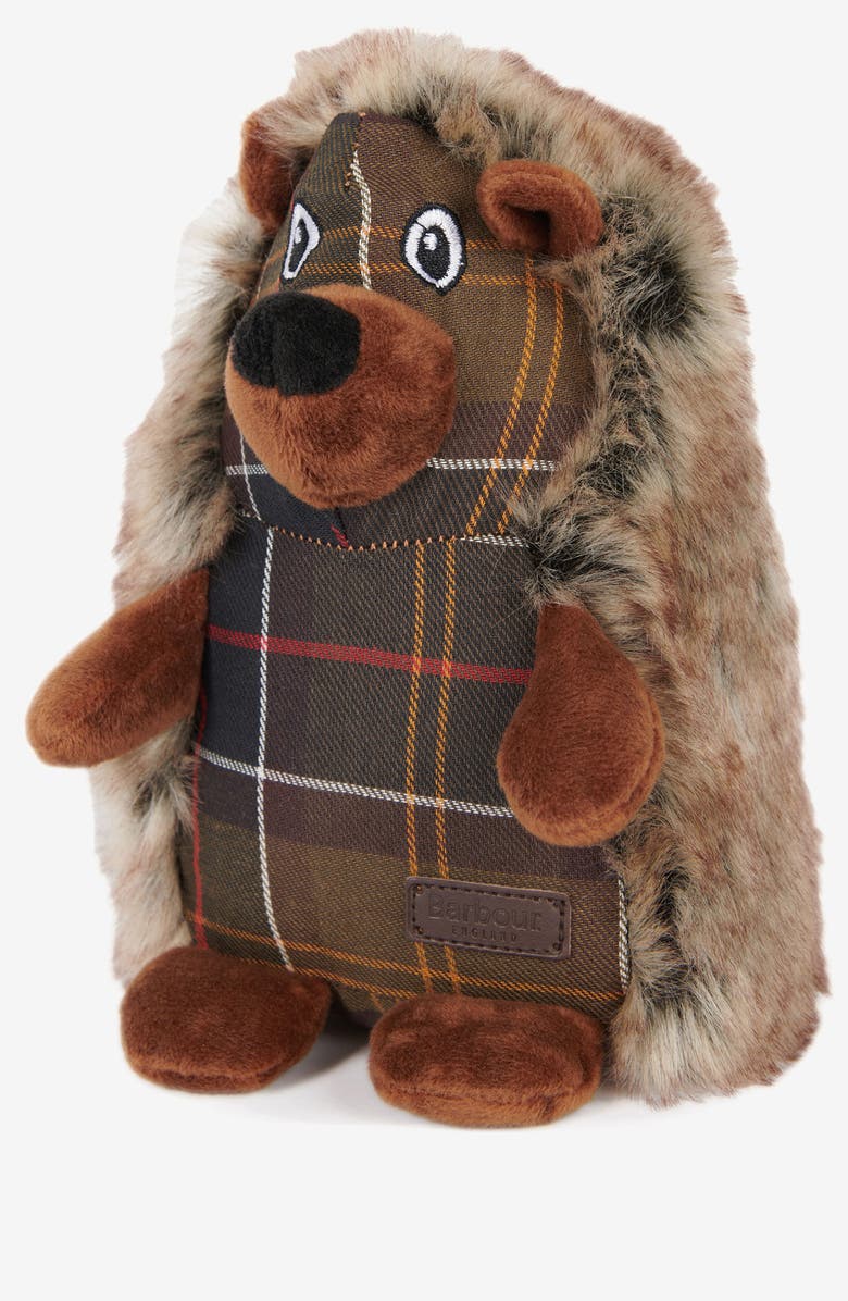 Barbour Hedgehog Dog Toy, Alternate, color, Brown/ Tartan