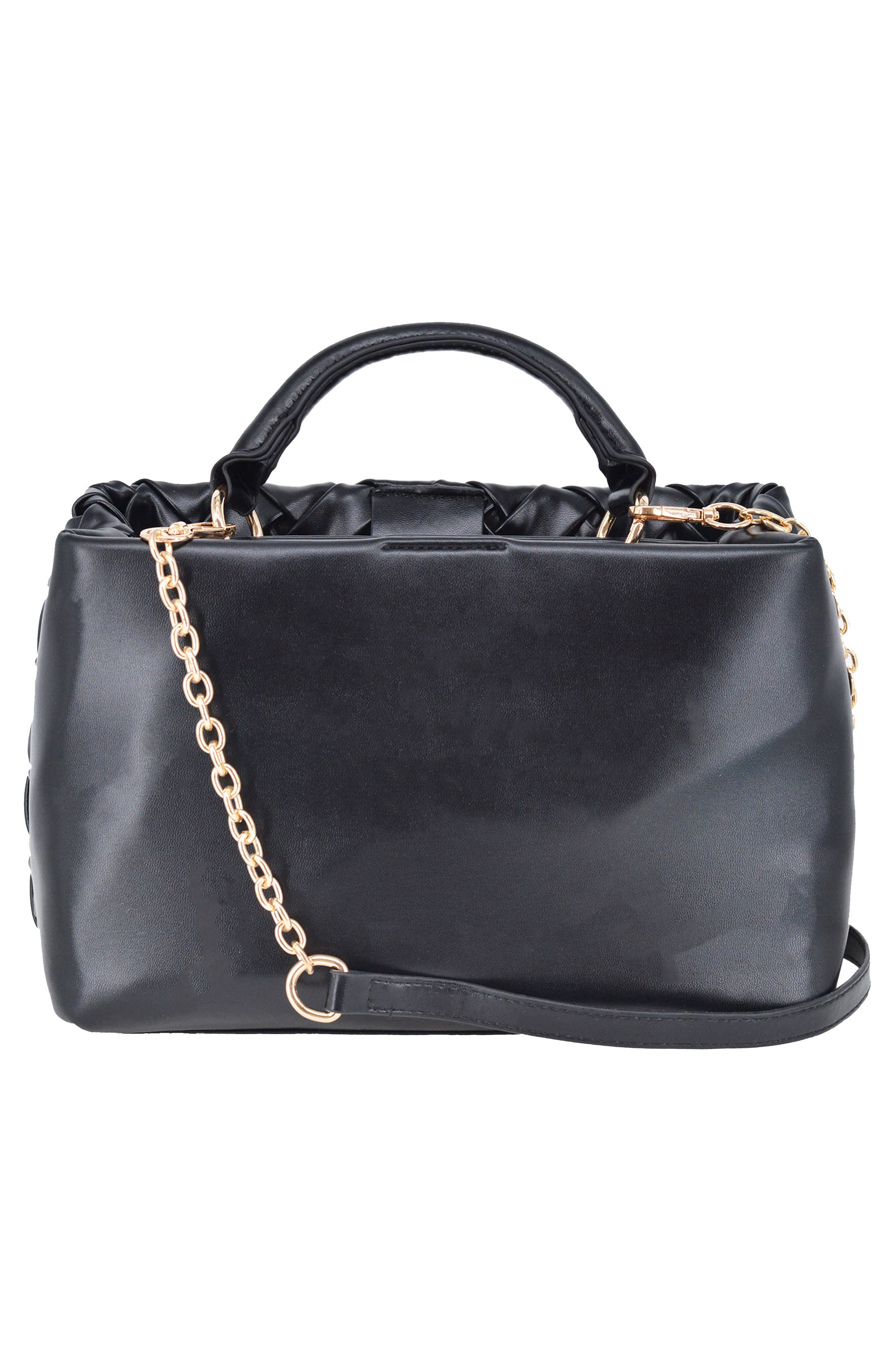 bebe Luca Mini Satchel, Alternate, color, Black