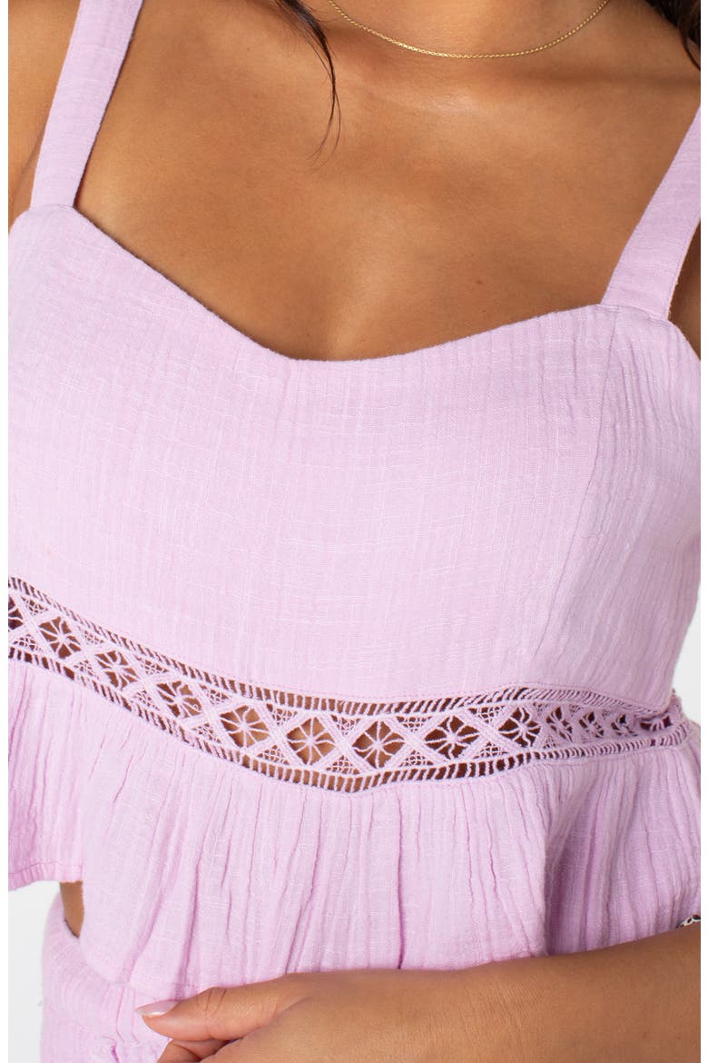 Island Time Cotton Crop Tank, Alternate, color, ORCHID BOUQUET SOLID