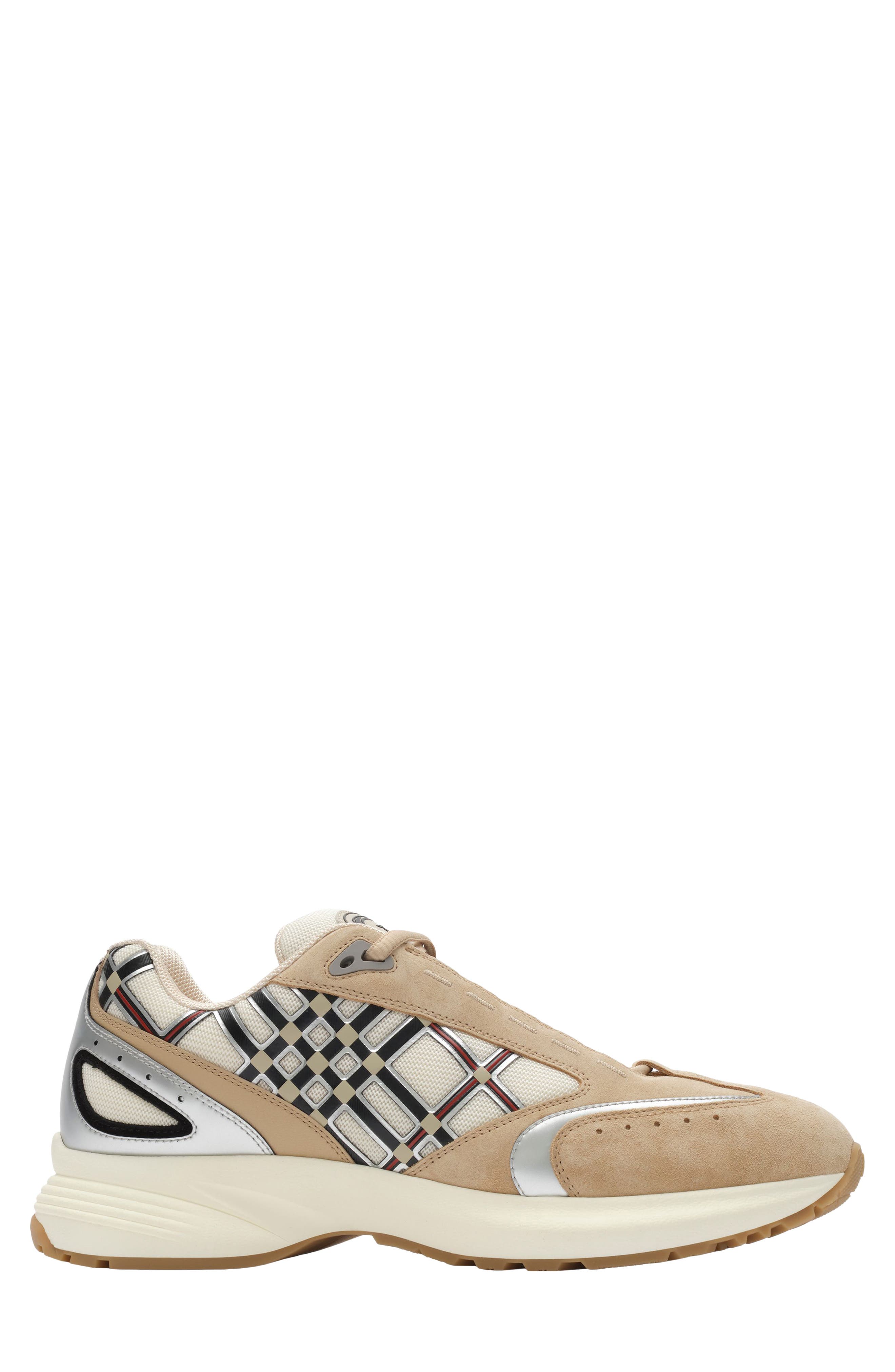 Eclipse Mixed Media Sneaker, Main, color, FLAX/ SILVER