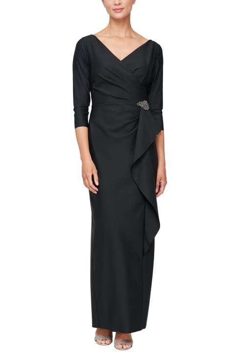 Ruched Column Gown