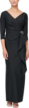 Alex Evenings Ruched Column Gown