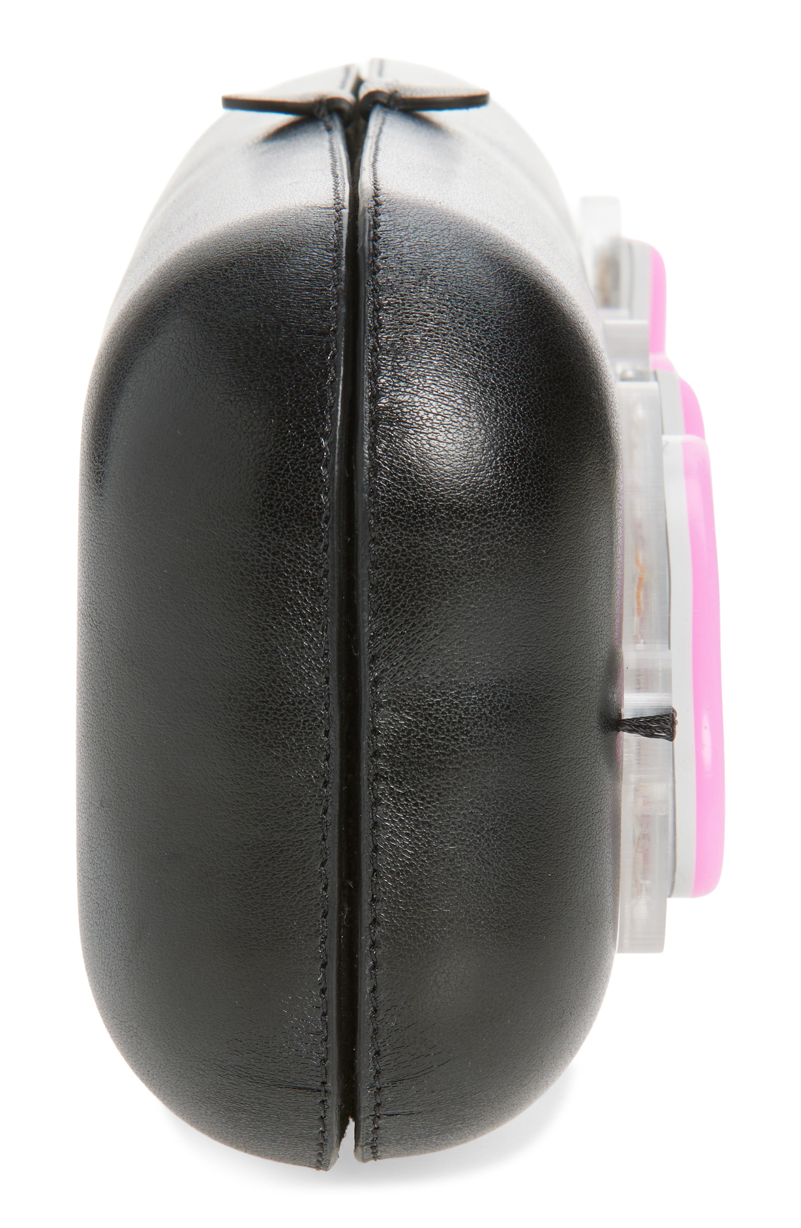 Moschino Light-Up Neon Ciao! Faux Leather Clutch, Alternate, color, 00Z One Color