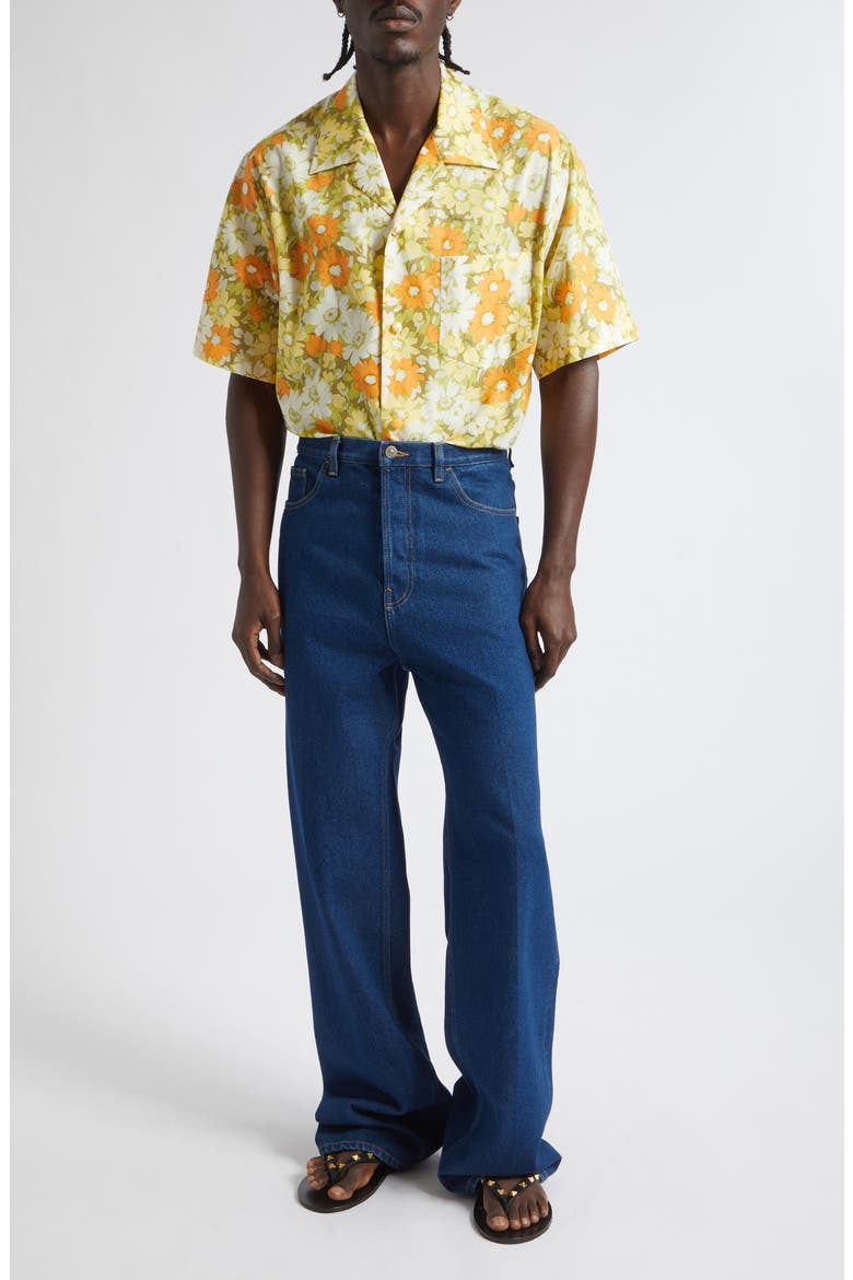 Floral Camp Shirt, Alternate, color, YELLOW MULTI