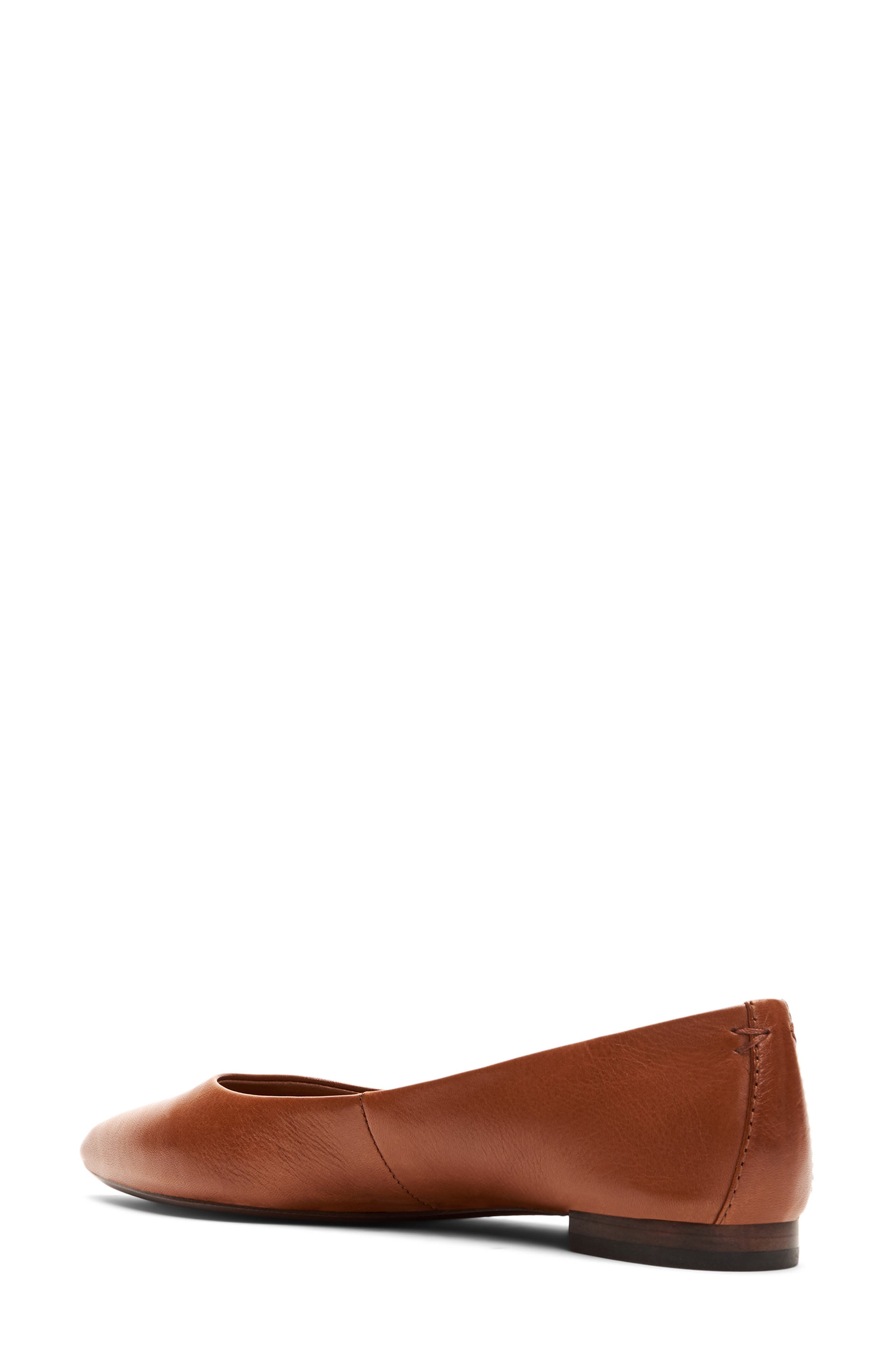 Sienna Pointy Toe Ballet Flat, Alternate, color, SADDLE POLISHED SOFT