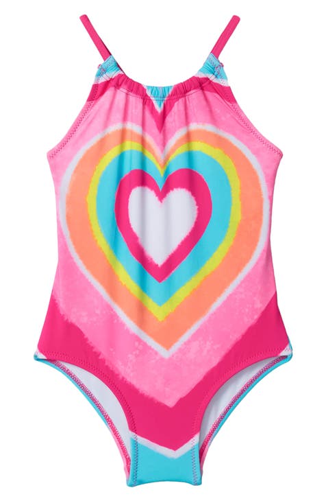 Kids' Psychodelic Heart One-Piece Swimsuit (Toddler, Little Kid & Big Kid)