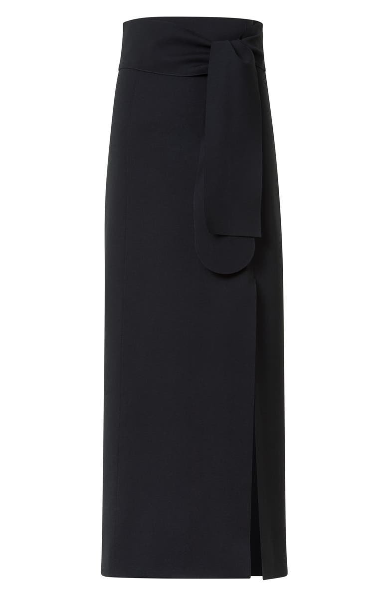 Akris punto Faux Wrap Midi Skirt, Alternate, color, Black