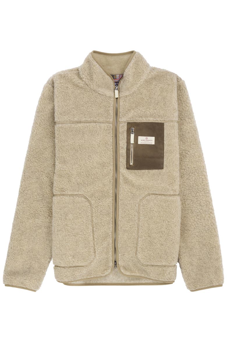 Heroes Wool Fleece Jacket Mens, Main, color, Natural