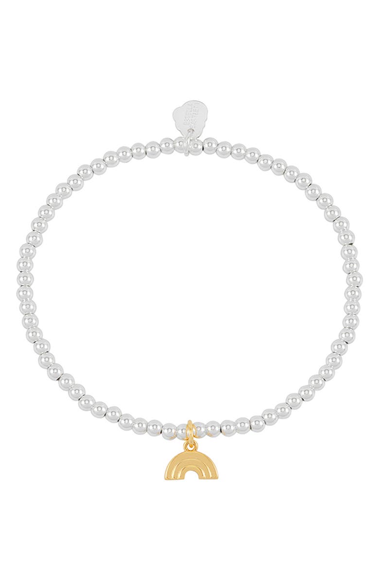 Estella Bartlett Rainbow Sienna Beaded Stretch Bracelet, Alternate, color, Gold And Silver