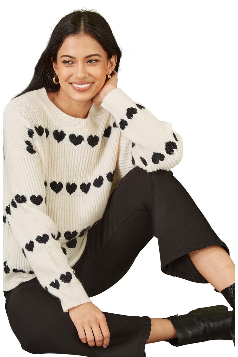 Heart Stripes Jumper, Alternate, color, Ivory