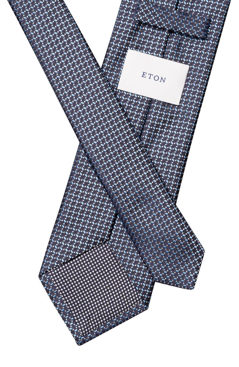 Eton Micro Silk Tie, Alternate, color, Navy