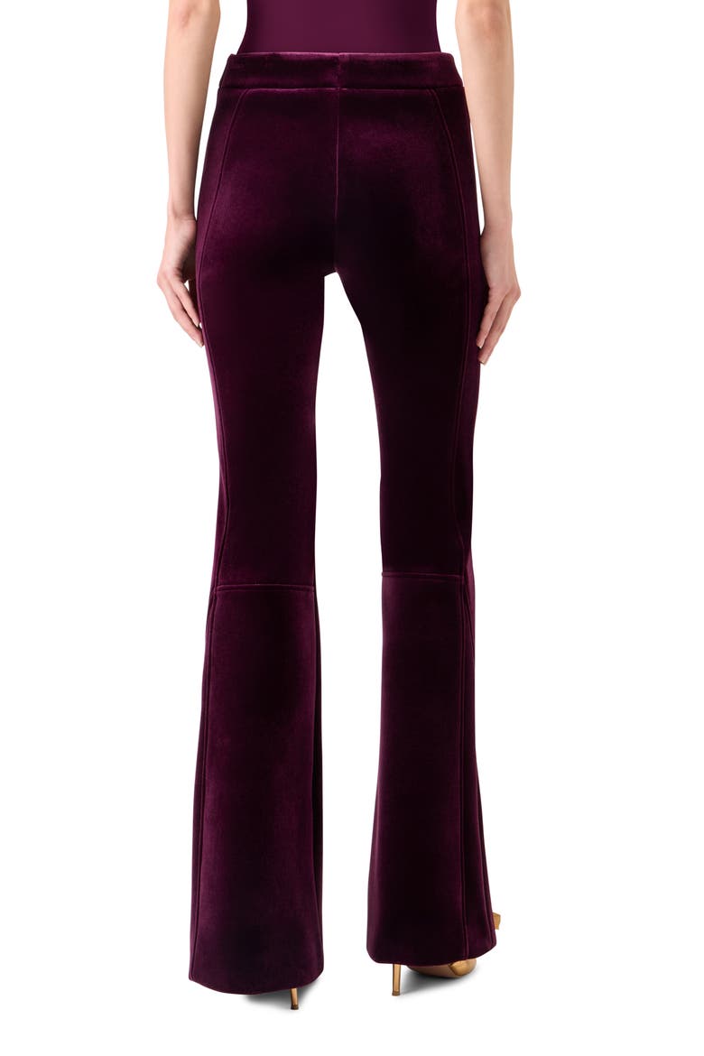 Faris Velvet Scuba Knit Bootcut Pants, Alternate, color, MERLOT RED