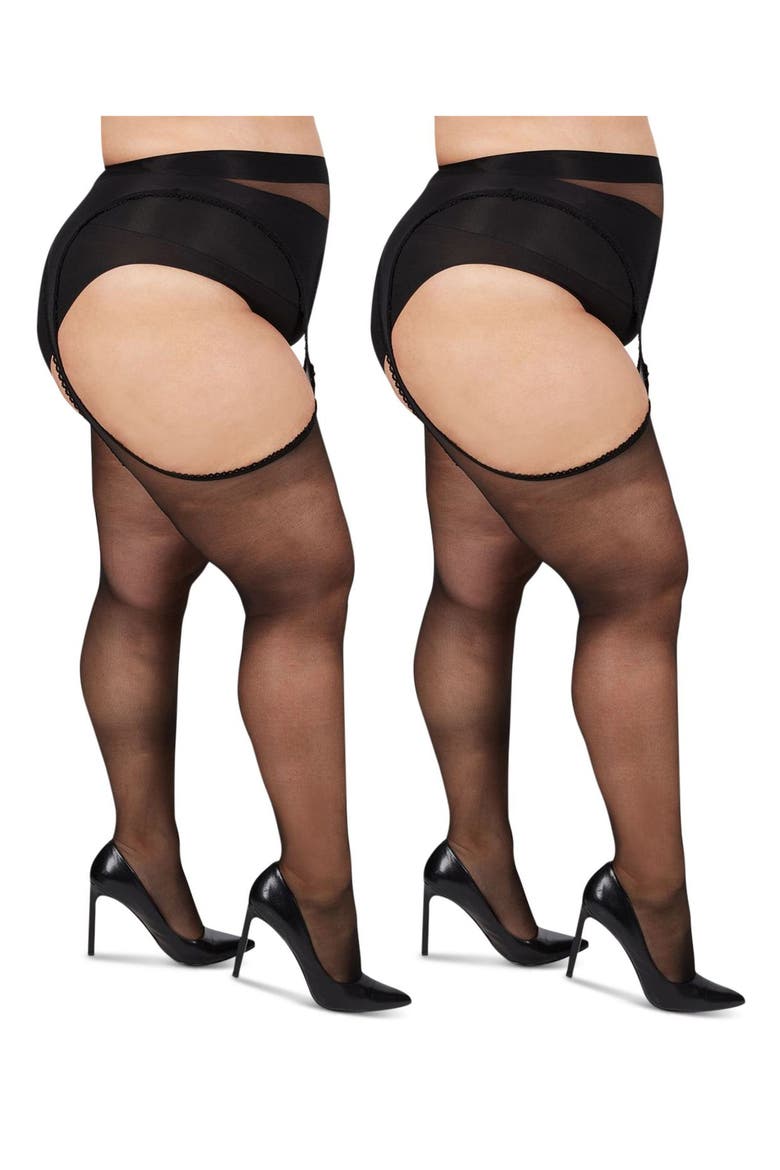 2-Pack Suspender Tights, Main, color, BLACK