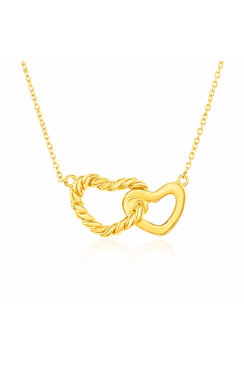 Sterling Silver Heart Necklace, Main, color, Gold