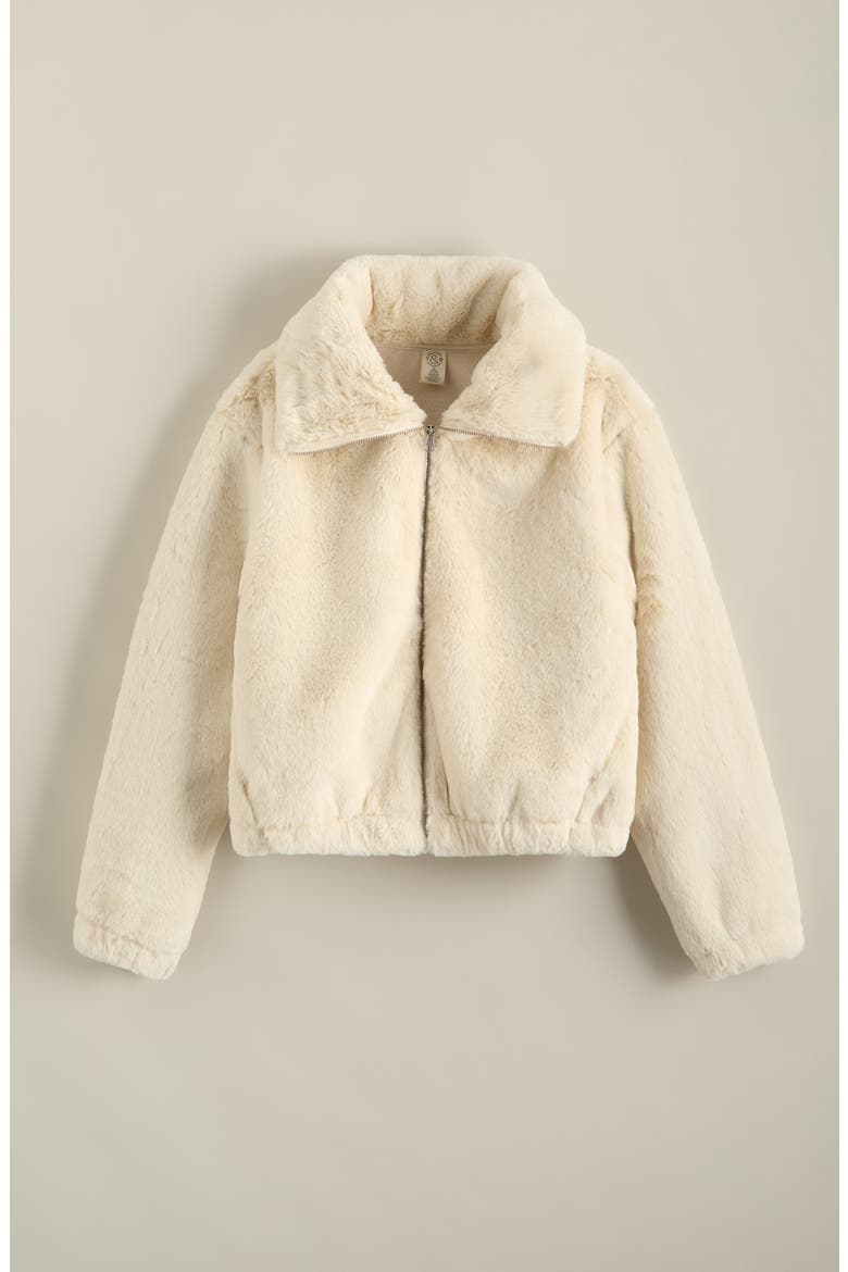 Kids' High Pile Faux Fur Jacket, Main, color, IVORY DOVE