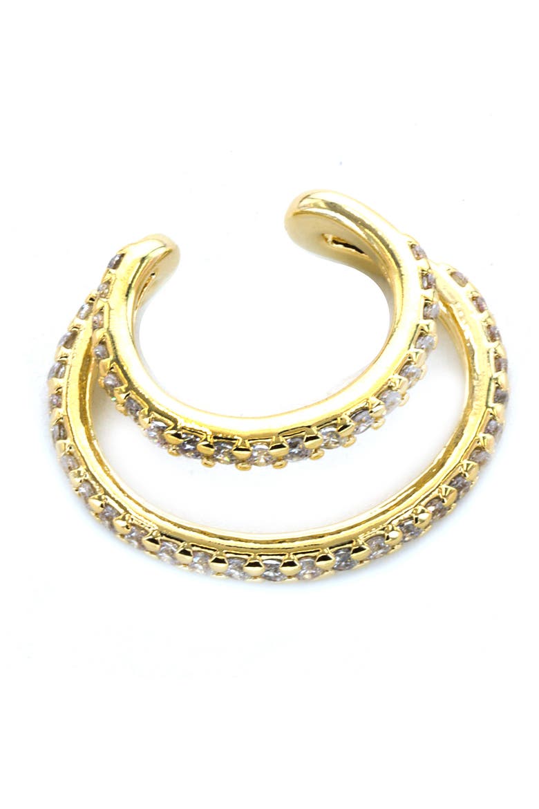 Crystal Double Row Ear Cuff, Main, color, GOLD