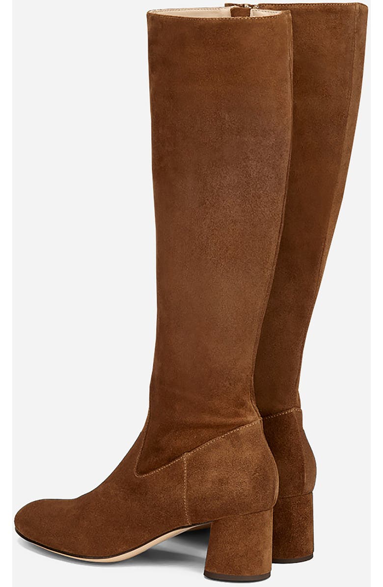 AGL Lorette Water Resistant Velour Boot with Heel, Alternate, color, Cognac