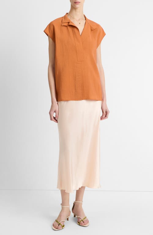 Vince Cap-sleeve Blouse In Dusk Ember