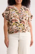 Adrianna Papell Short Sleeve Twisted Hem Top