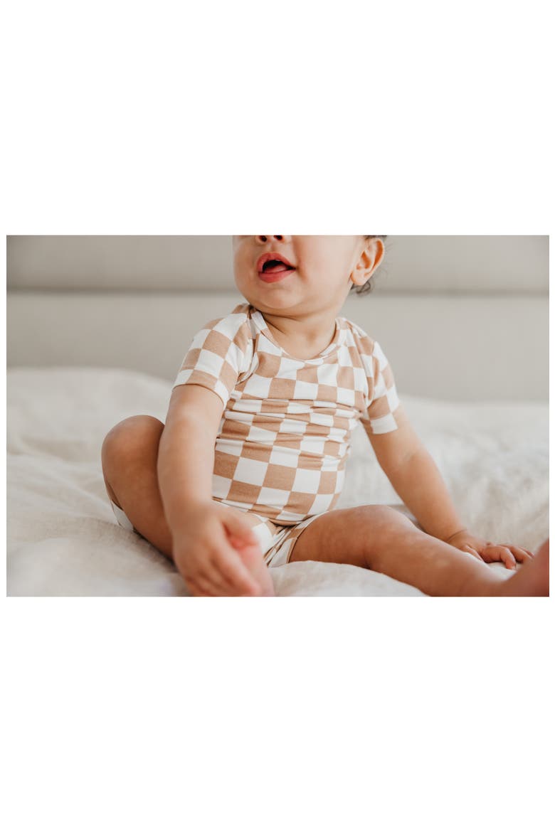 Rad Fitted Two-Piece Short Pajamas, Alternate, color, BROWN OVERFLOW