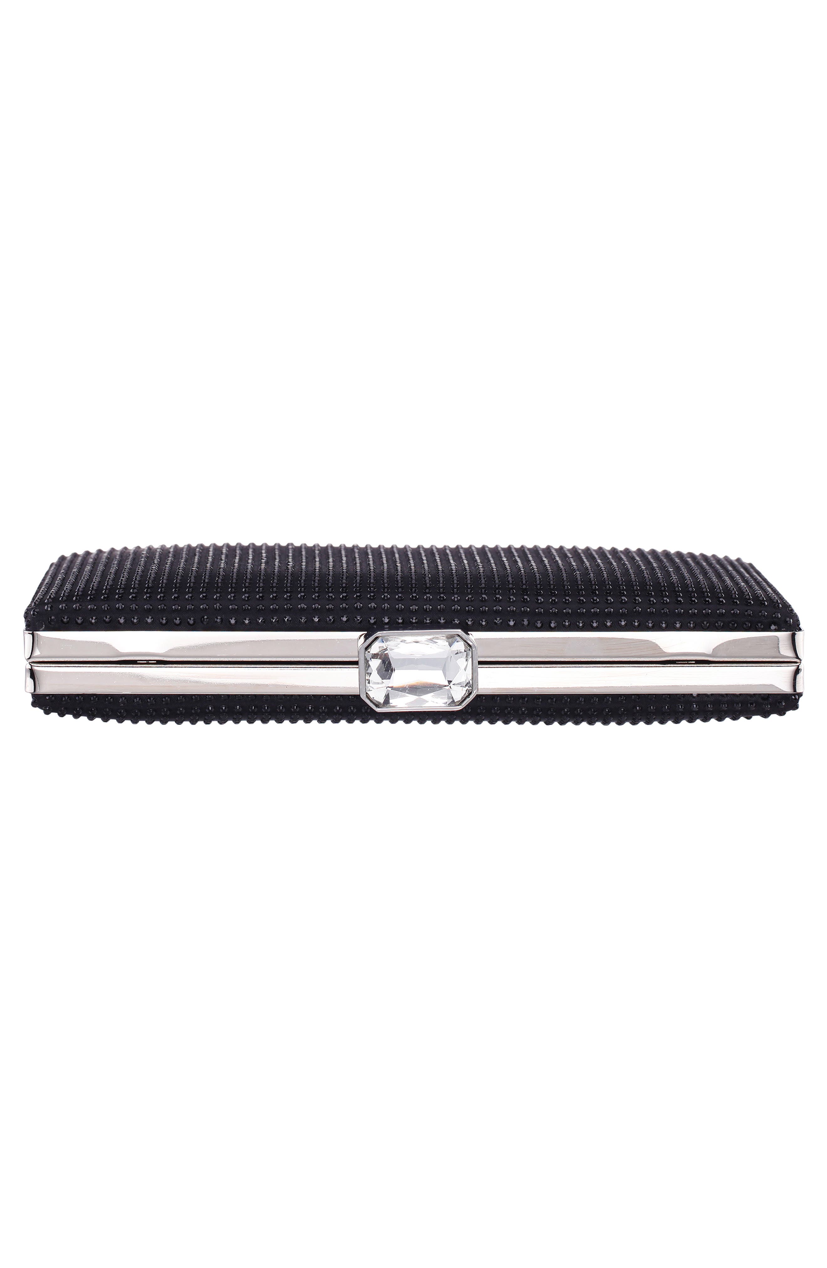 Nina Justin Frame Clutch, Alternate, color, Black