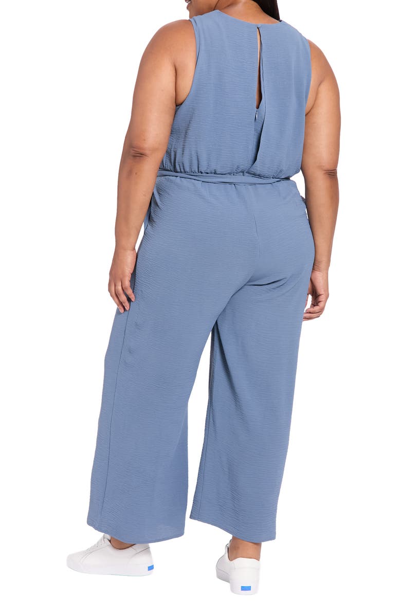 London Times Sleeveless Pleated Jumpsuit, Alternate, color,