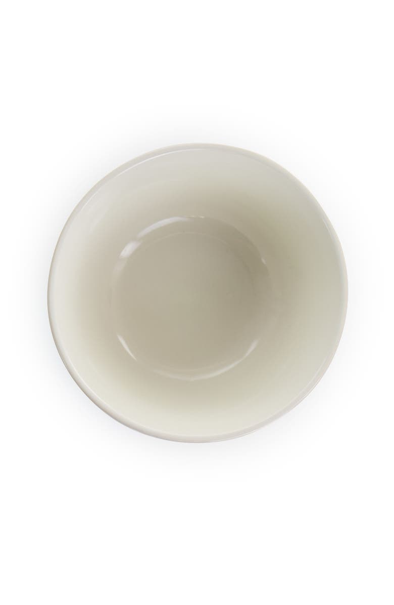 Elama Luna 16 Piece Embossed Scalloped Stoneware Dinnerware Set, Alternate, color, White