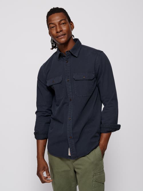Aubin Normanby Button Up Shirt In Blue