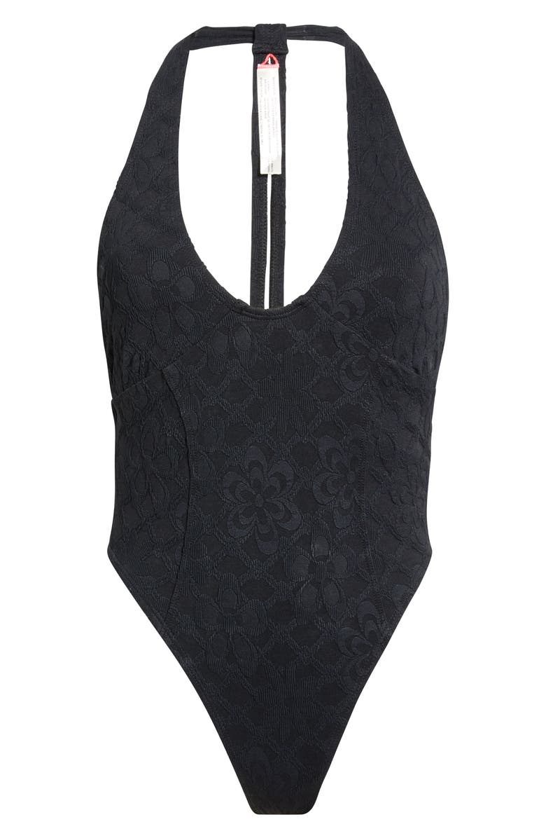free-est by Free People Rue Floral Jacquard One-Piece Swimsuit, Main, color, Black