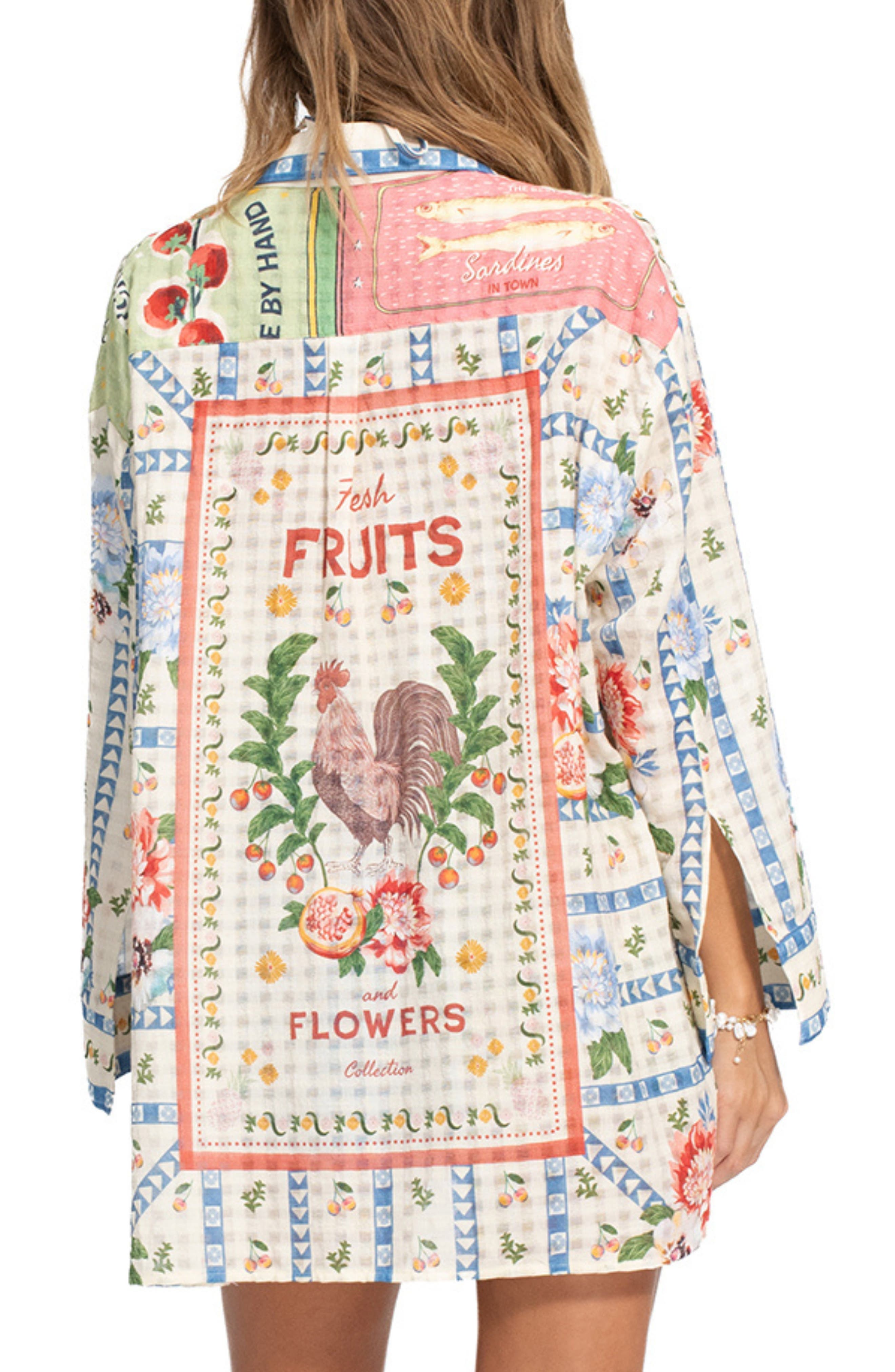 Anastasia Basket Oversize Cotton Button-Up Cover-Up Shirt - image 2