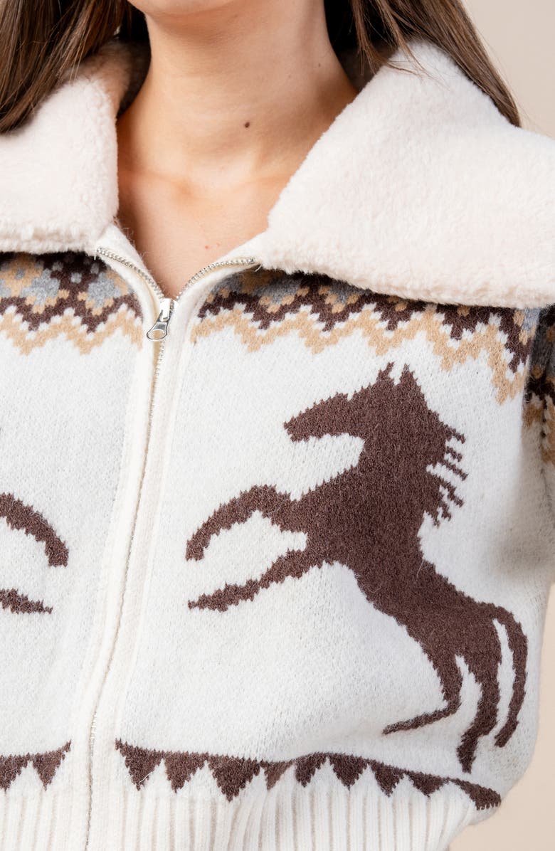 Beivy Novelty Print Zip Jacket, Alternate, color, Oatmeal