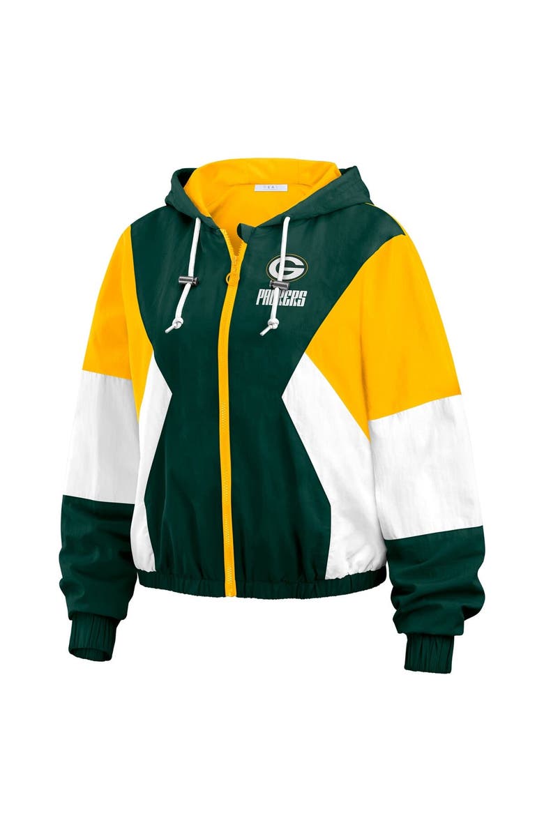 WEAR by Erin Andrews Women's WEAR by Erin Andrews Green Green Bay Packers Color Block Full-Zip Windbreaker Jacket, Alternate, color, Green