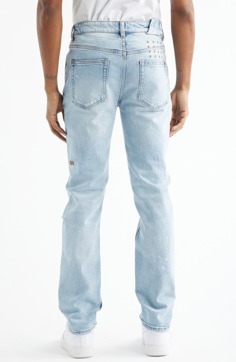 Ksubi Chitch Duke Blue Ripped Slim Tapered Leg Jeans, Alternate, color, Denim