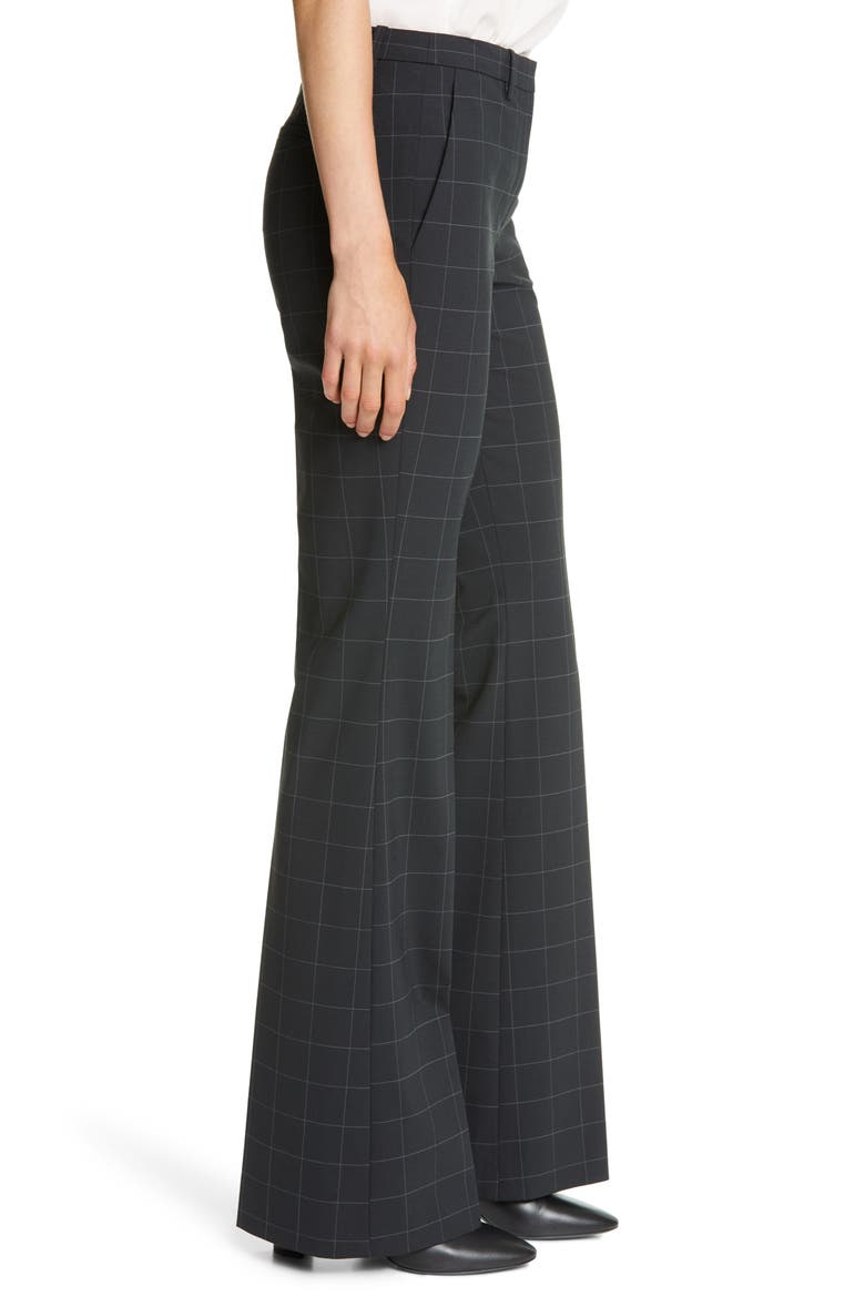 Demitria 4 Windowpane Check Flare Leg Pants, Alternate, color, BLACK MULTI