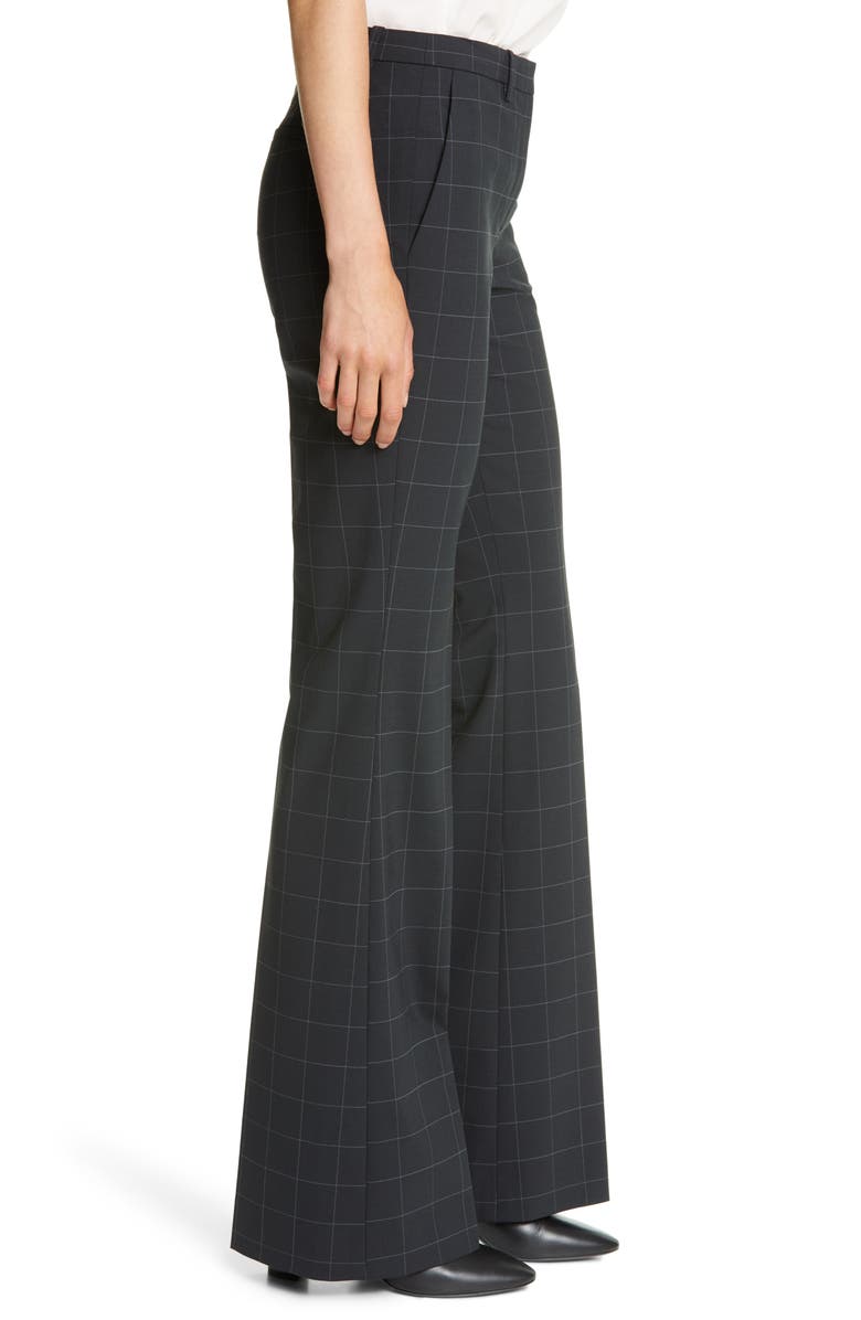 Theory Demitria 4 Windowpane Check Flare Leg Pants, Alternate, color,