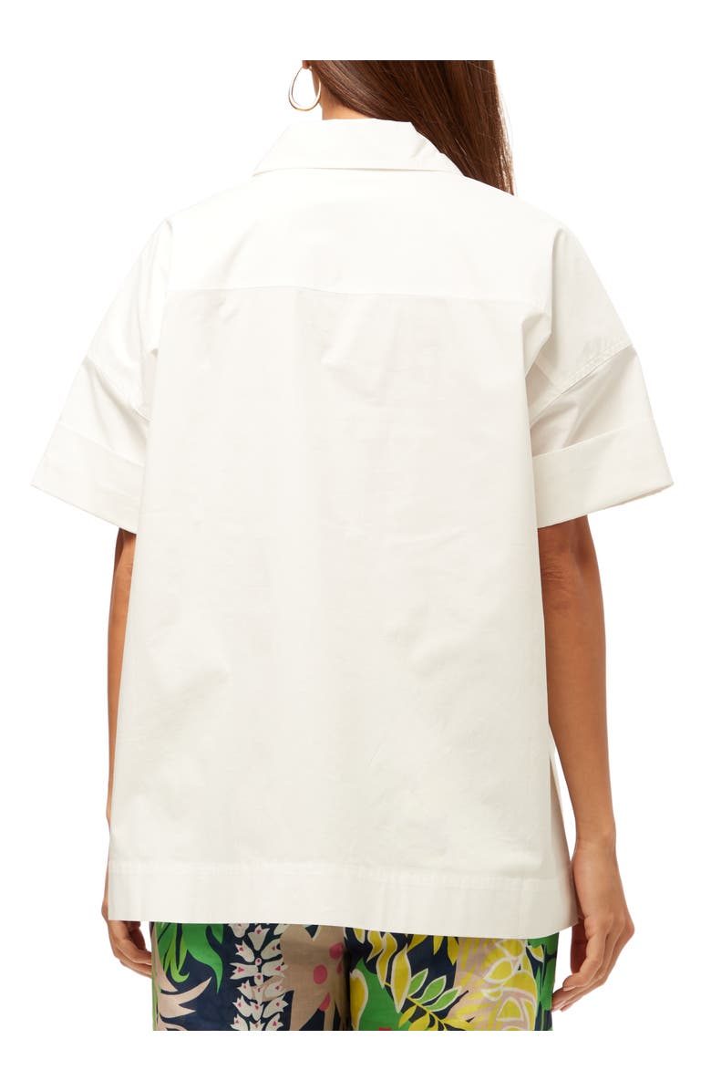 Trina Turk Oversized Button Up Poplin Opponent Top, Alternate, color, White
