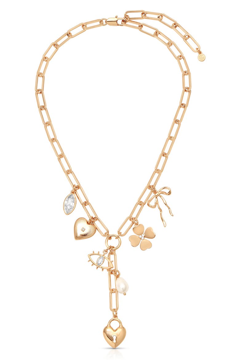 Charmed Y-Necklace, Alternate, color, GOLD