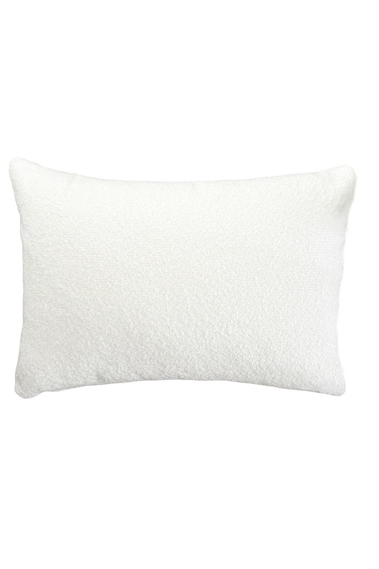 Boucle Indoor Outdoor Pillow, Main, color, White