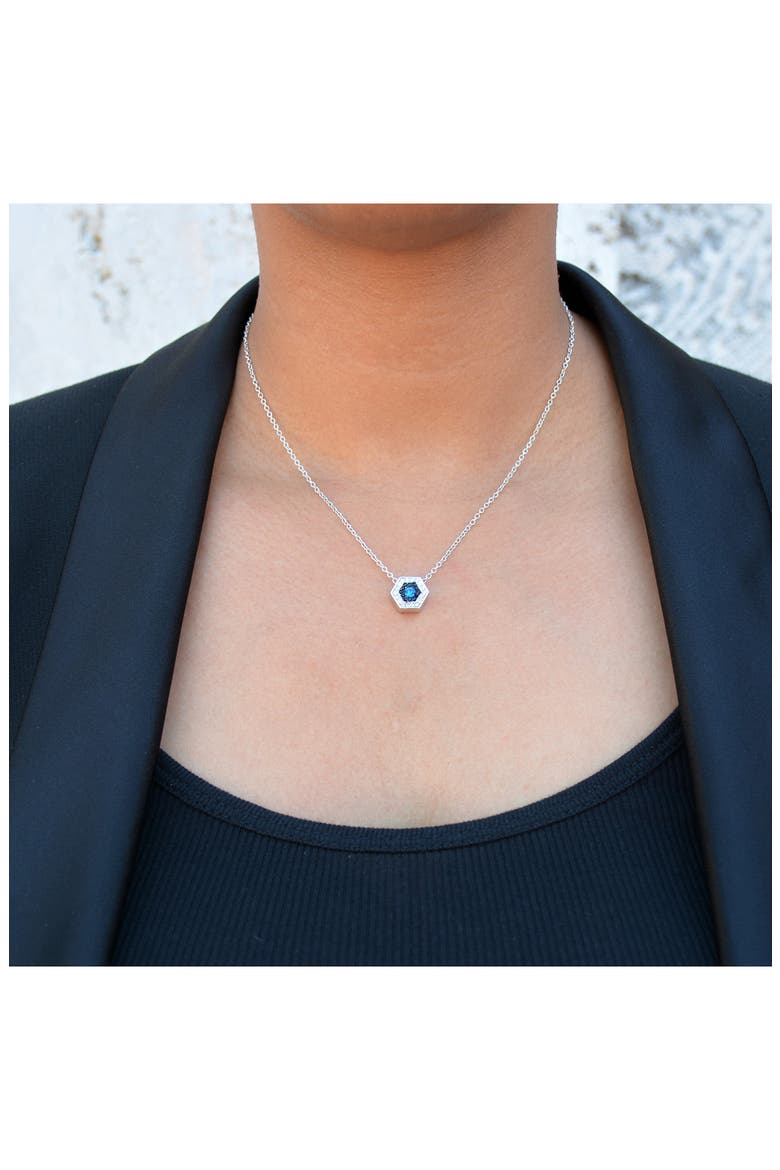 Sterling Silver Evil Eye Pendant Necklace, Alternate, color, SILVER