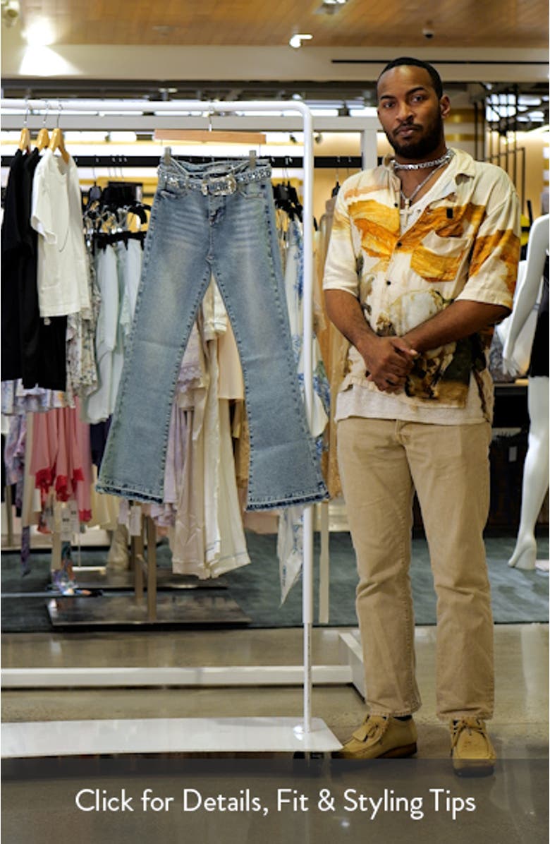 Kids' Belted Rhinestone Flare Leg Jeans, sales video thumbnail