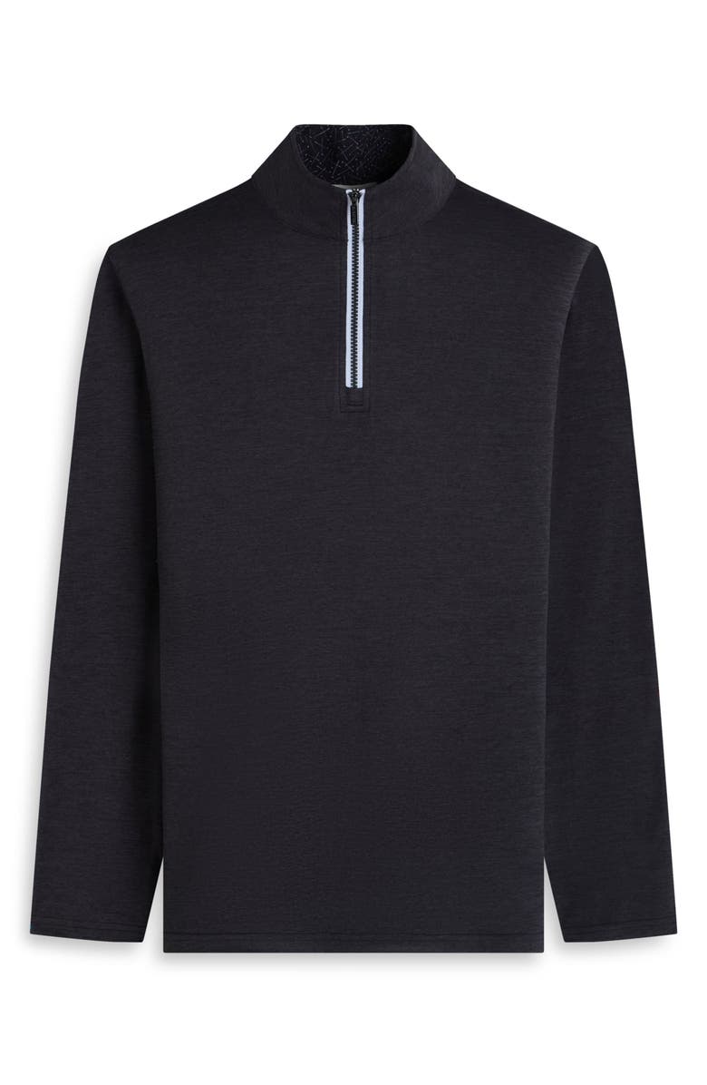 Bugatchi Quarter Zip Pullover, Alternate, color, Black