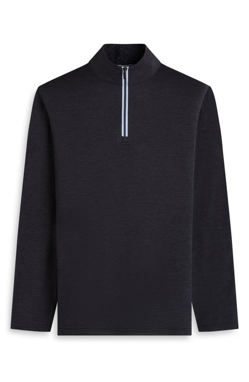 Bugatchi Quarter Zip Pullover In Black