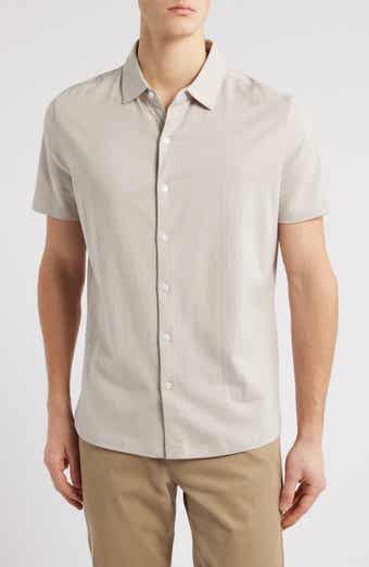 Bunbury Check Short Sleeve Cotton Knit Button-Up Shirt