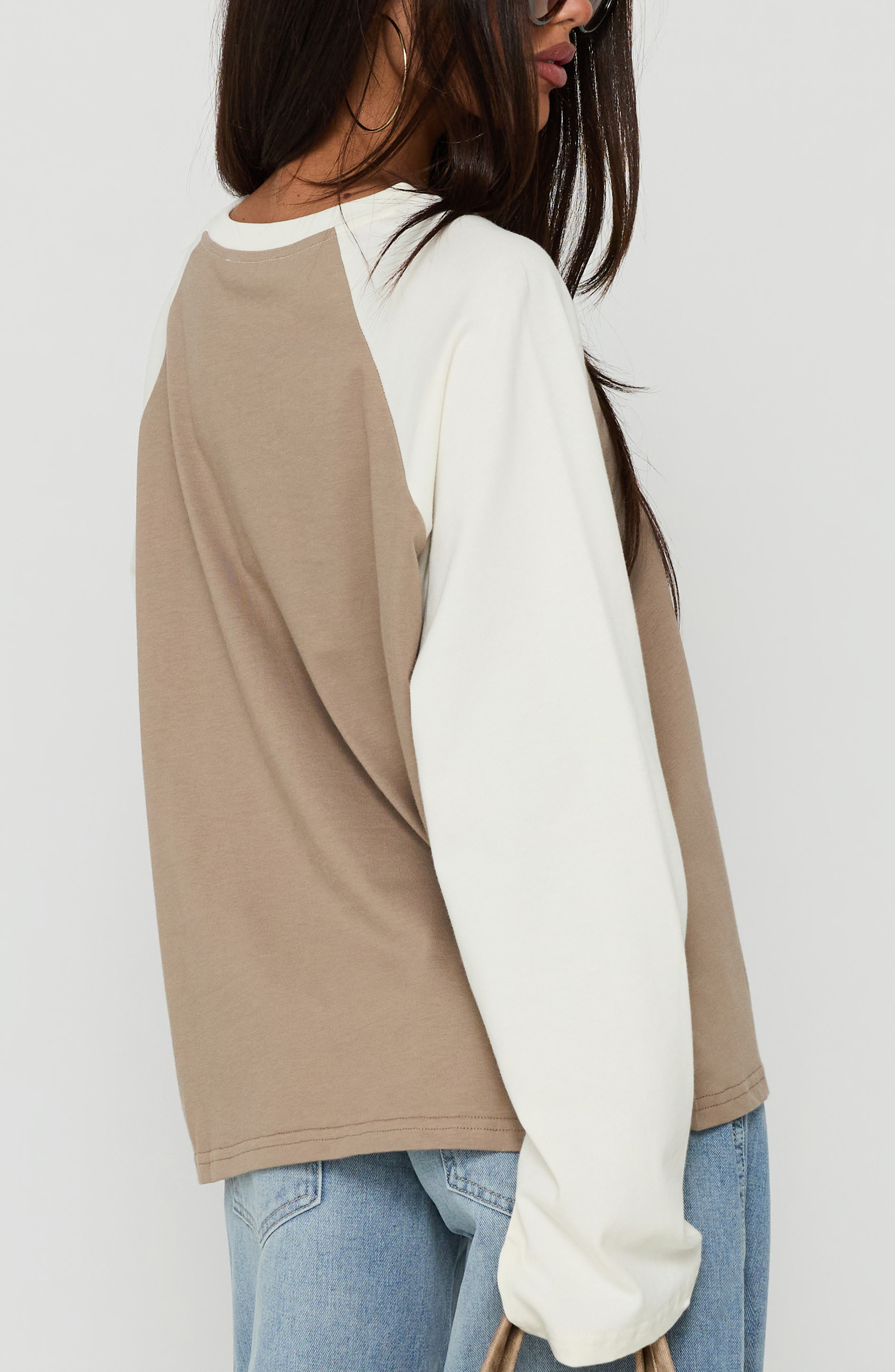 Princess Polly Settle Down Long Sleeve Raglan T-Shirt (Women) | Nordstrom