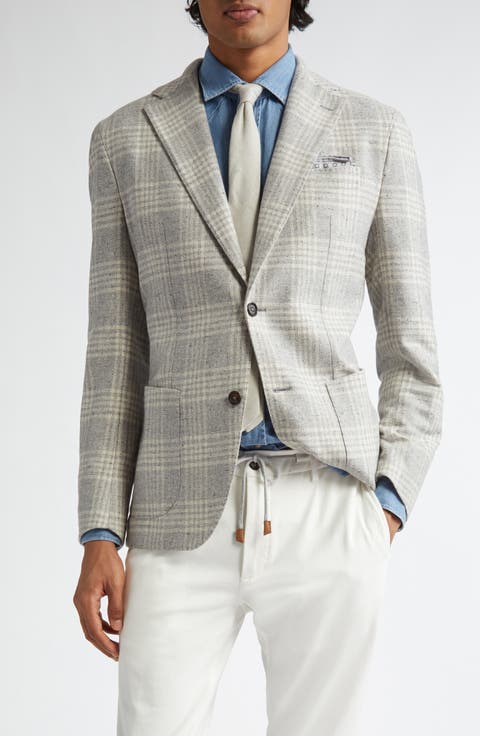 Plaid Wool & Cashmere Donegal Tweed Sport Coat