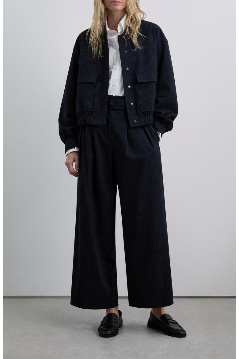 Beltpocketbomber Jacket, Alternate, color, Navystripes