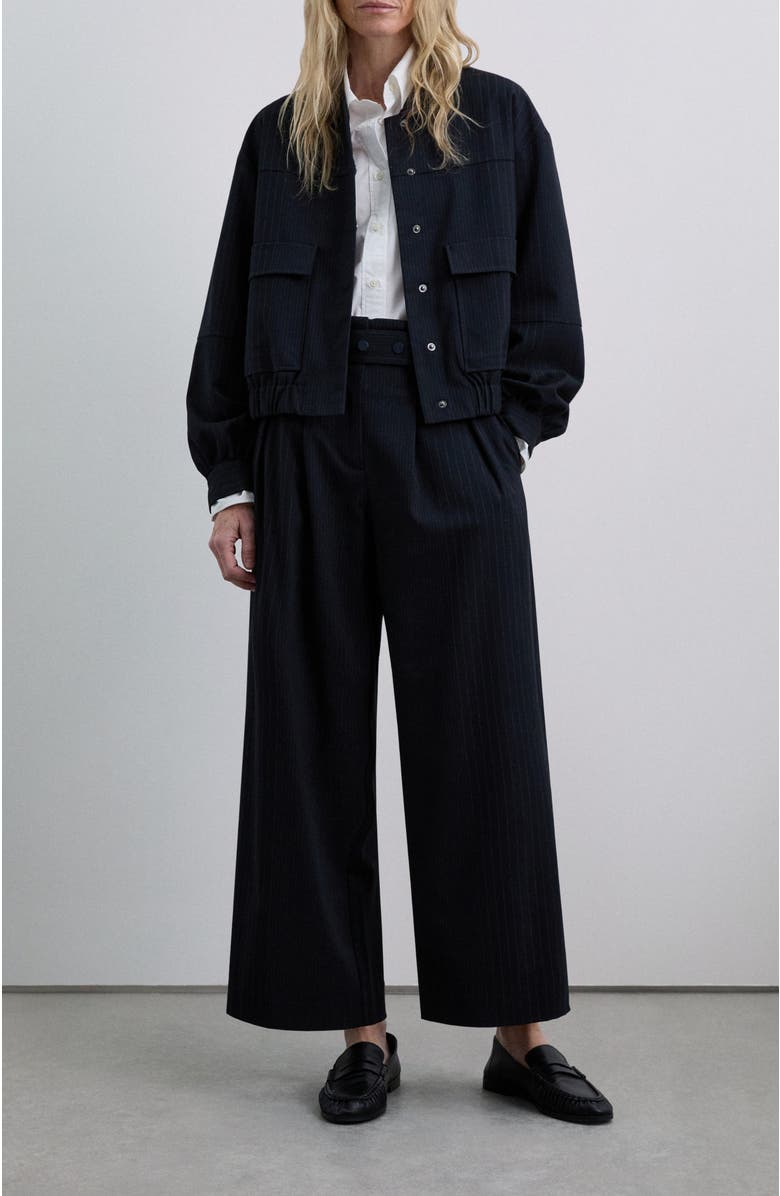 Scalpers Beltpocketbomber Jacket, Alternate, color, Navystripes