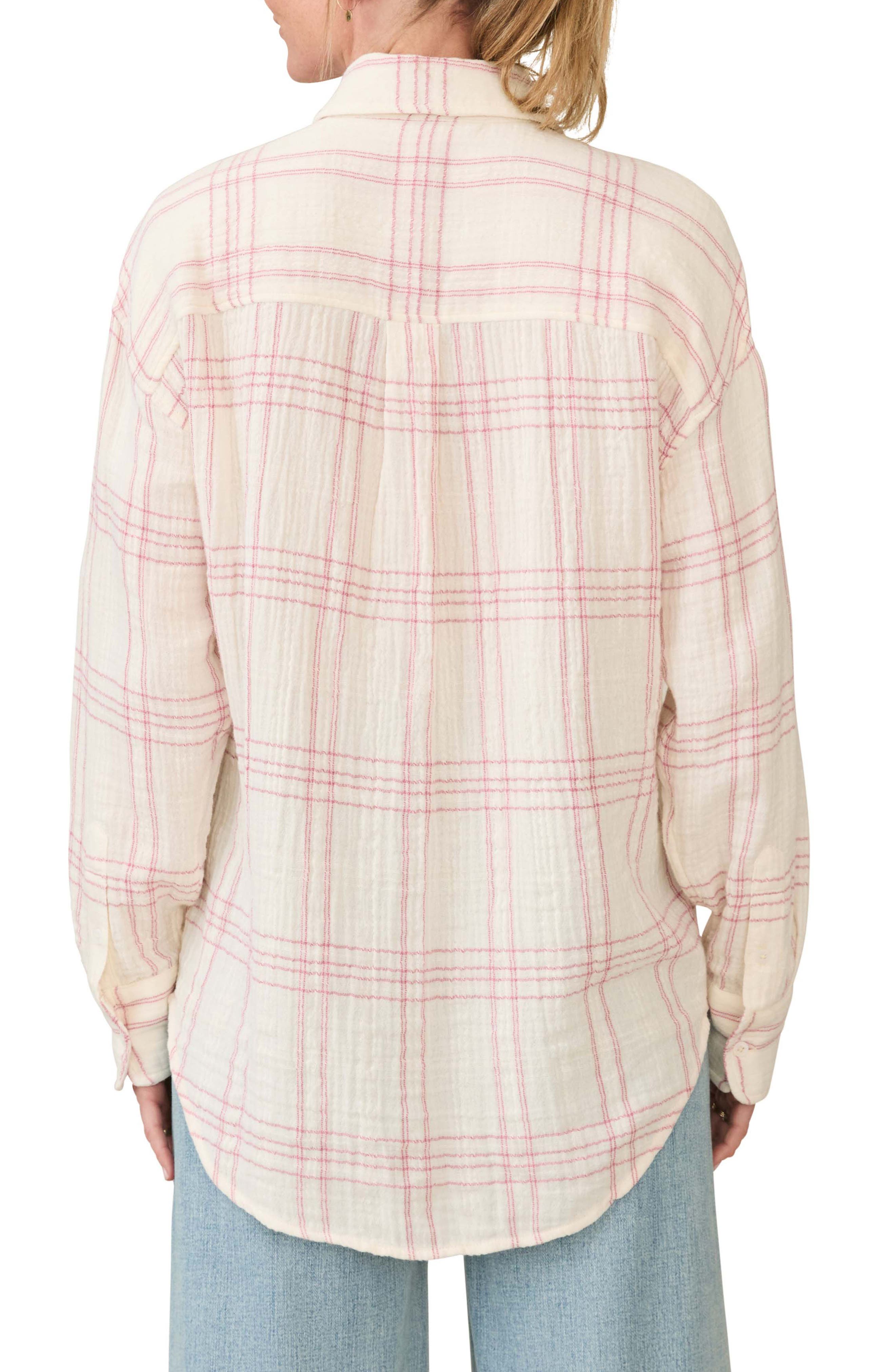 Faherty Dune Plaid Organic Cotton Gauze Button-Up Shirt (Women ...